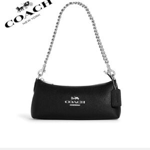 NWT - Black Coach Charlotte Bag with Silver Hardware